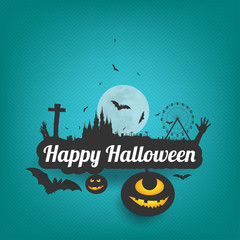 Happy Halloween message design background,Card, vector illustrat