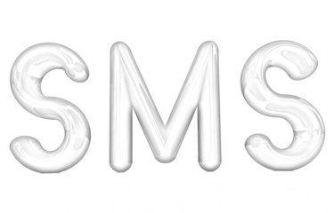 3d text "sms". Pencil drawing