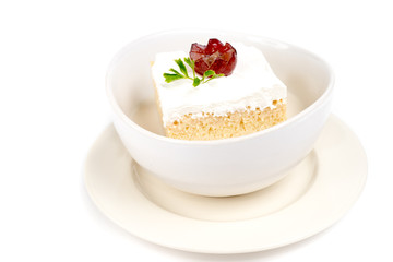 THREE MILK CAKE isolated on white