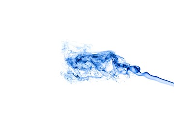 Blue smoke isolated on white