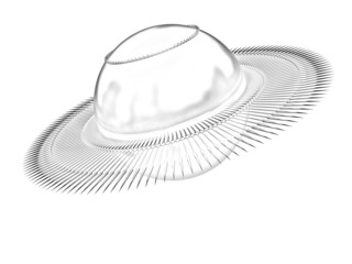 3d fantastic object with the ball in the middle. Pencil drawing