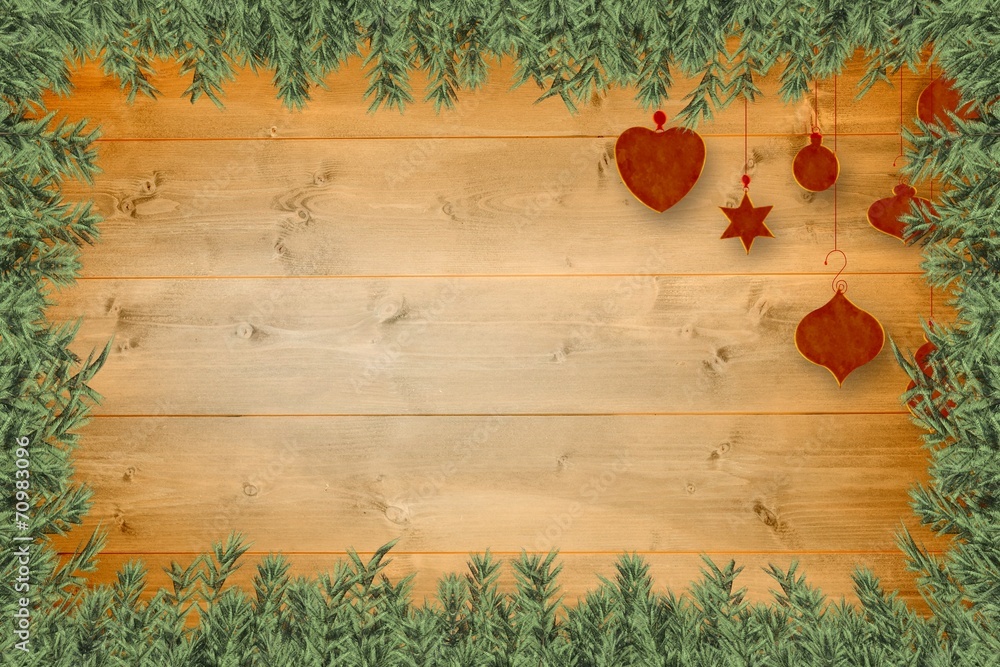 Poster composite image of green fir branches