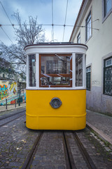 Elevador da Gloria, famous funicular in Lisbon, Portugal