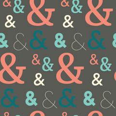 A seamless pattern background of various ampersands
