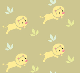 Seamless pattern with funny lions.
