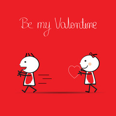 Cute card on valentine's day