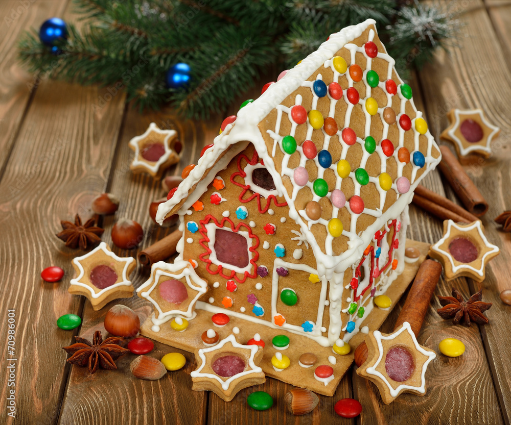 Wall mural christmas gingerbread house