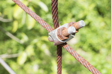 Rusty knot, srew and sling
