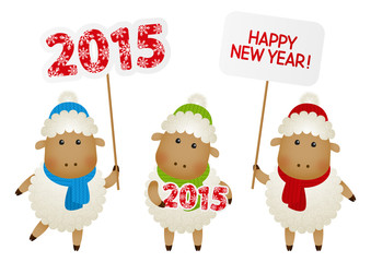 Set of New Year sheep