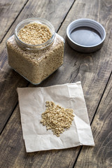 raw soy flakes