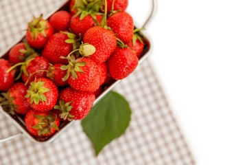 Harvest background: strawberries