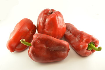 Red peppers isolated on white background