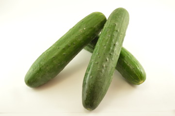 Cucumbers isolated on white.