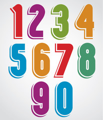 Extensive colorful animated rounded numbers with white outline.
