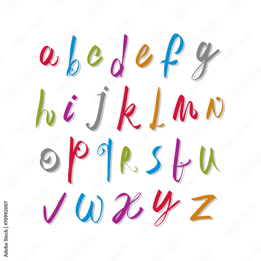 Poster script handwritten font vector, vector alphabet letters.