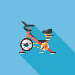 Exercise bike flat icon with long shadow,eps10
