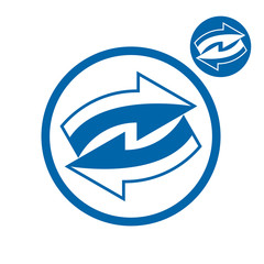 Reload refresh arrows loop vector simple single color icon isola