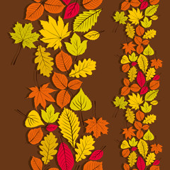 Leaves seamless wallpaper background, vector natural endless pat