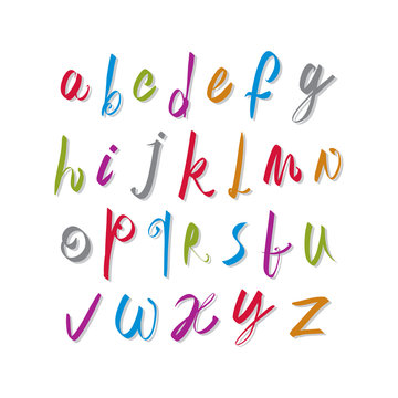 Script handwritten font vector, vector alphabet letters.
