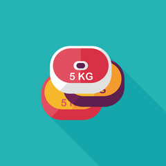 weightlifting plates flat icon with long shadow,eps10