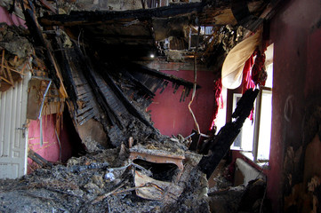 building burned