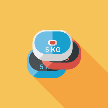weightlifting plates flat icon with long shadow,eps10
