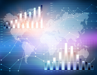 Abstract infographics with charts and graphs.