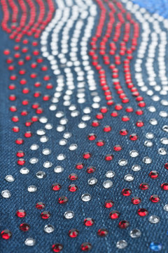 Close-up shallow depth of field  jeans with rhinestones