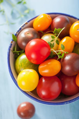 colorful tomatoes in bowl