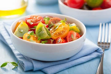 healthy salad with colorful tomatoes