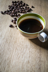 coffee cup and coffee beans
