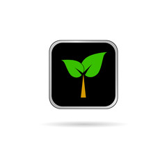 tree on sticker color vector