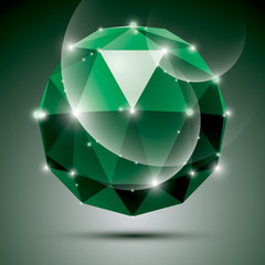 Naklejka na ściany i meble Vector stylish illustration, shiny emerald effect, eps10. Gala 3