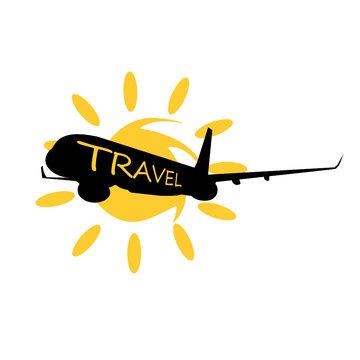 travel with airplane vector