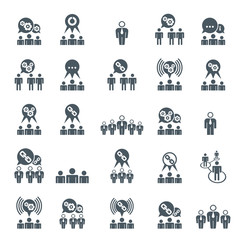 Teamwork and business cooperation theme creative vector icons se