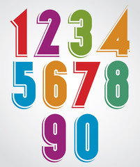 Colorful comic animated numbers with white outline.