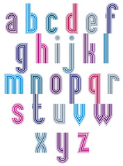 Retro style stripe trendy elegant font.