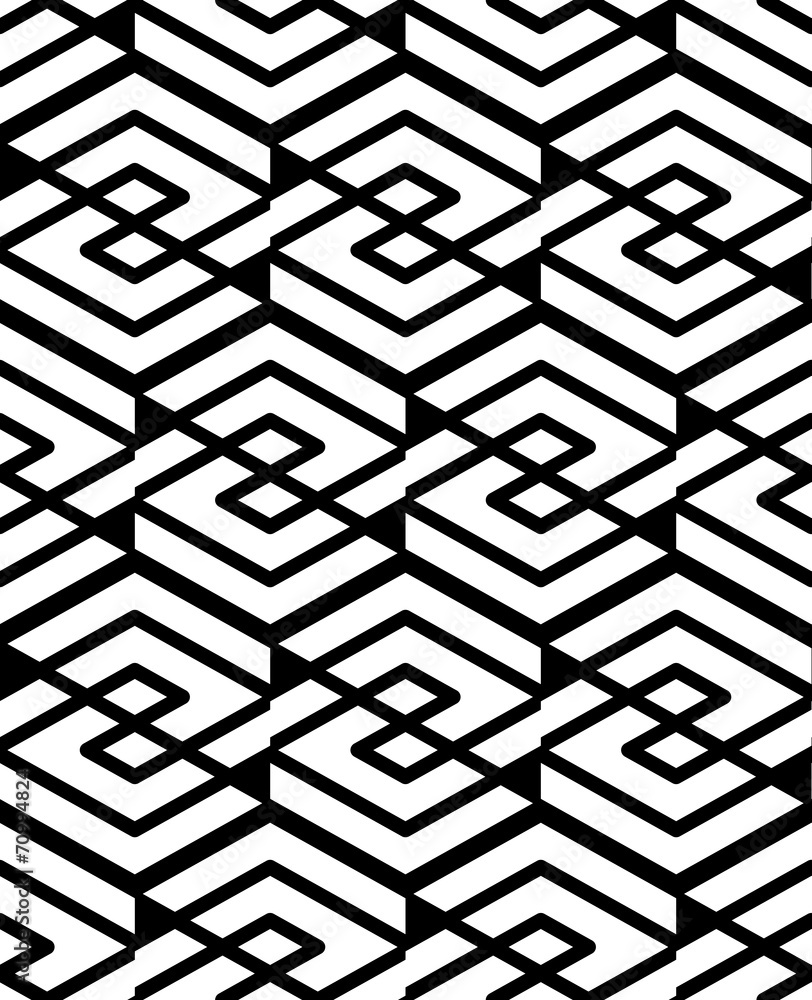 Poster geometric seamless pattern with parallel lines and geometric ele