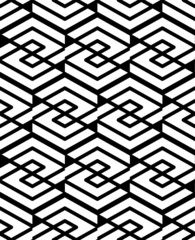 Geometric seamless pattern with parallel lines and geometric ele