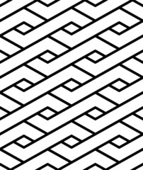 Contrast geometric seamless pattern with symmetric ornament. Rho