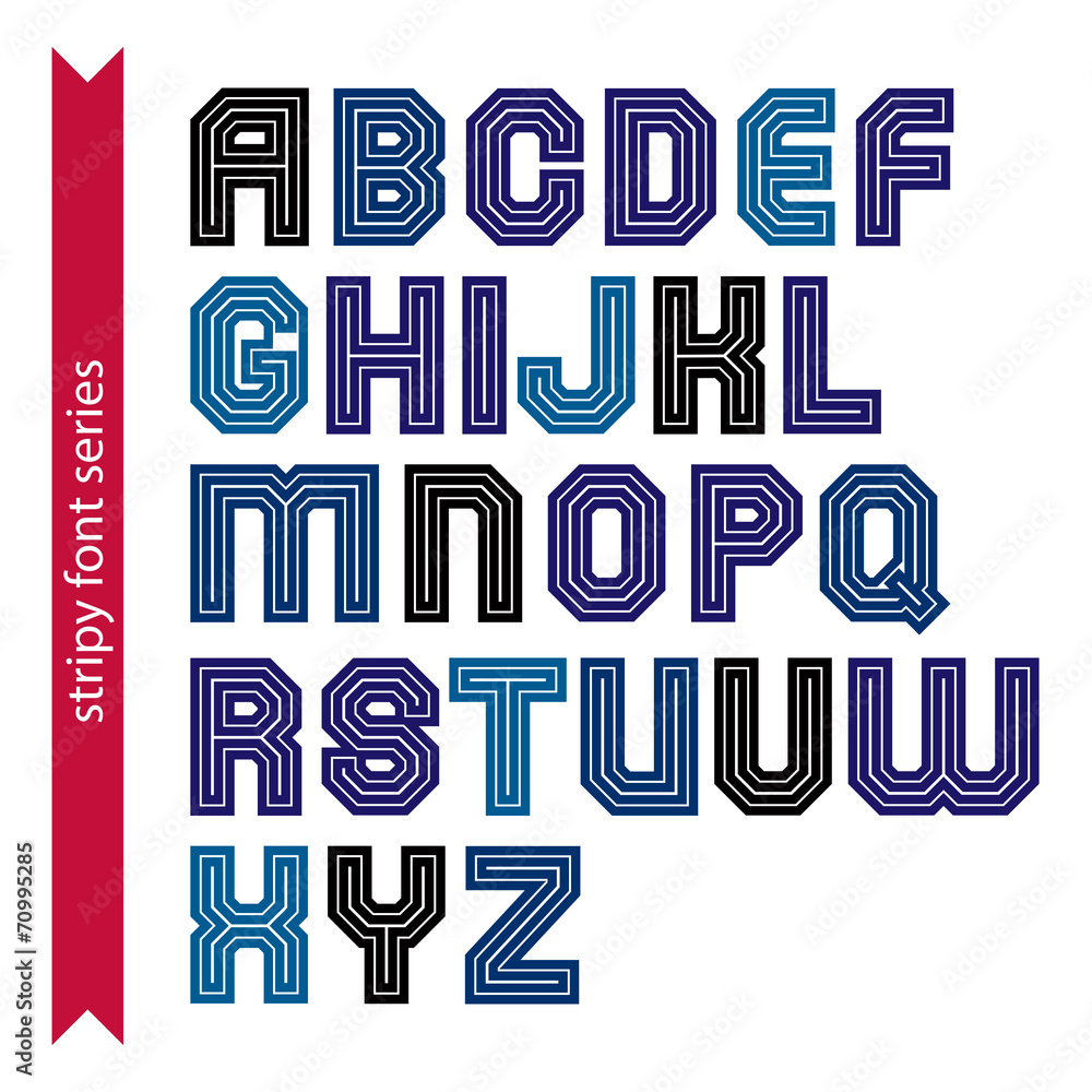 Poster elegant striped typescript for use in headlines, lined wide lett