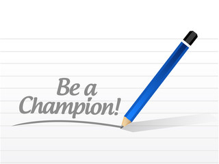 be a champion message illustration design