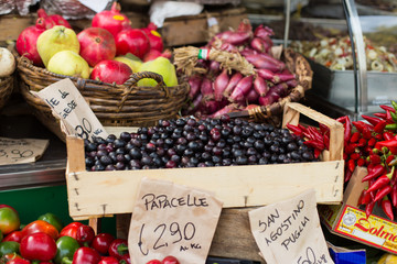 fruit and vegetable open air market in Italy
