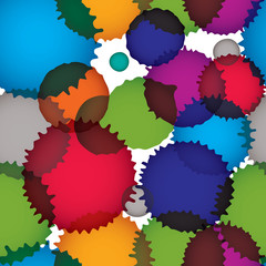 Vector ink splash seamless pattern with rounded overlap shapes,