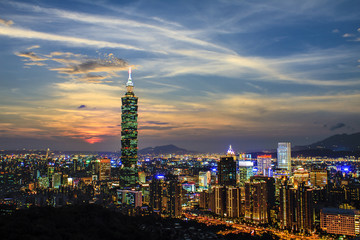 Obraz premium Taipei City View at Night