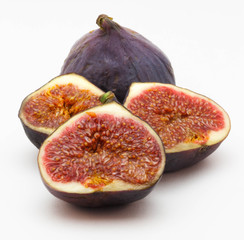 Fresh figs isolated on white
