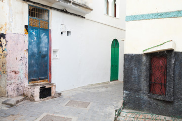 Fototapeta na wymiar Streets of old Medina. Historical central part of Tangier, Moroc