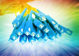 network cable with high tech technology color background