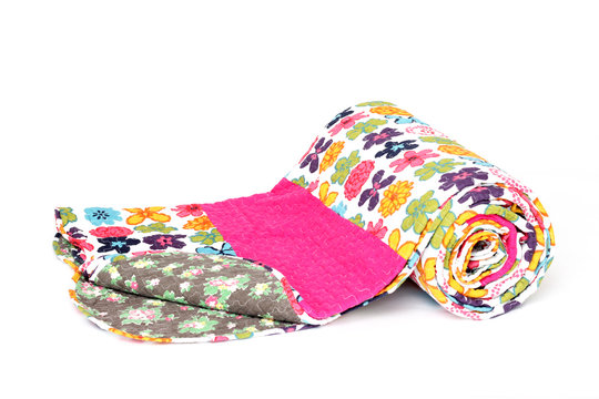 Patchworkdecke bunte Blumen Mix