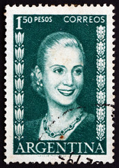 Postage stamp Argentina 1952 Eva Peron, Evita - obrazy, fototapety, plakaty
